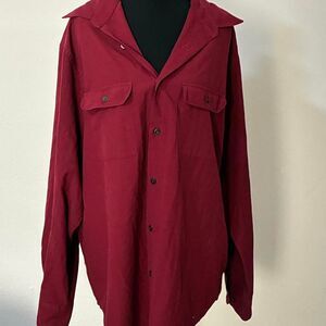 Joseph-abboud Men's Burgundy and Red Shirt - L